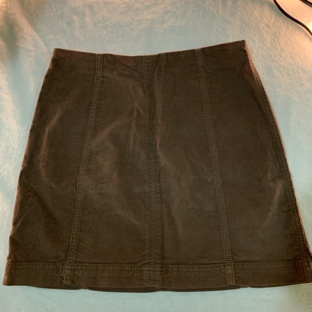 Free people Mauve soft ribbed suede skirt